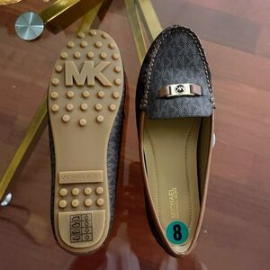 Michael Kors Black and Brown Loafers for Women Sz 8